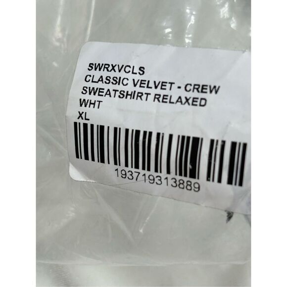 Aviator Nation Sweatshirt Classic Velvet Crew Neck Relaxed White Unisex Size XL - Picture 10 of 10
